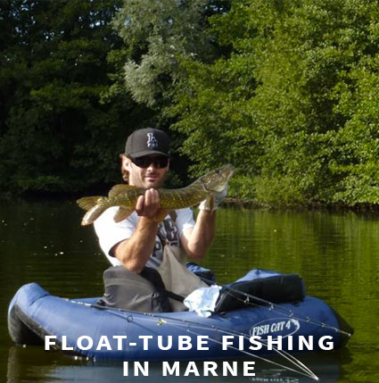 Float-tube fishing in Marne